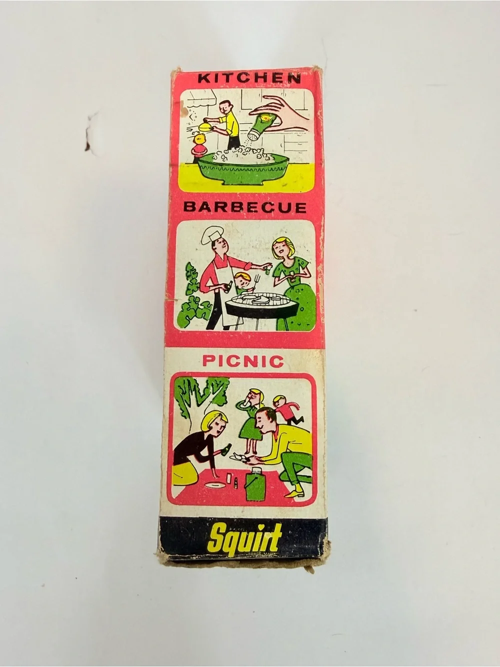 Vintage Squirt Soda Salt & Pepper Shakers Glass With Plastic Top Damaged Box